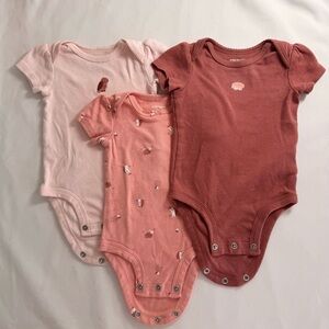 Carter's Pink and Coral Bodysuit Trio
